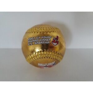 Cleveland Indians C.C. Sabathia 2007 Gold Cy Young collectible ball. Mint!